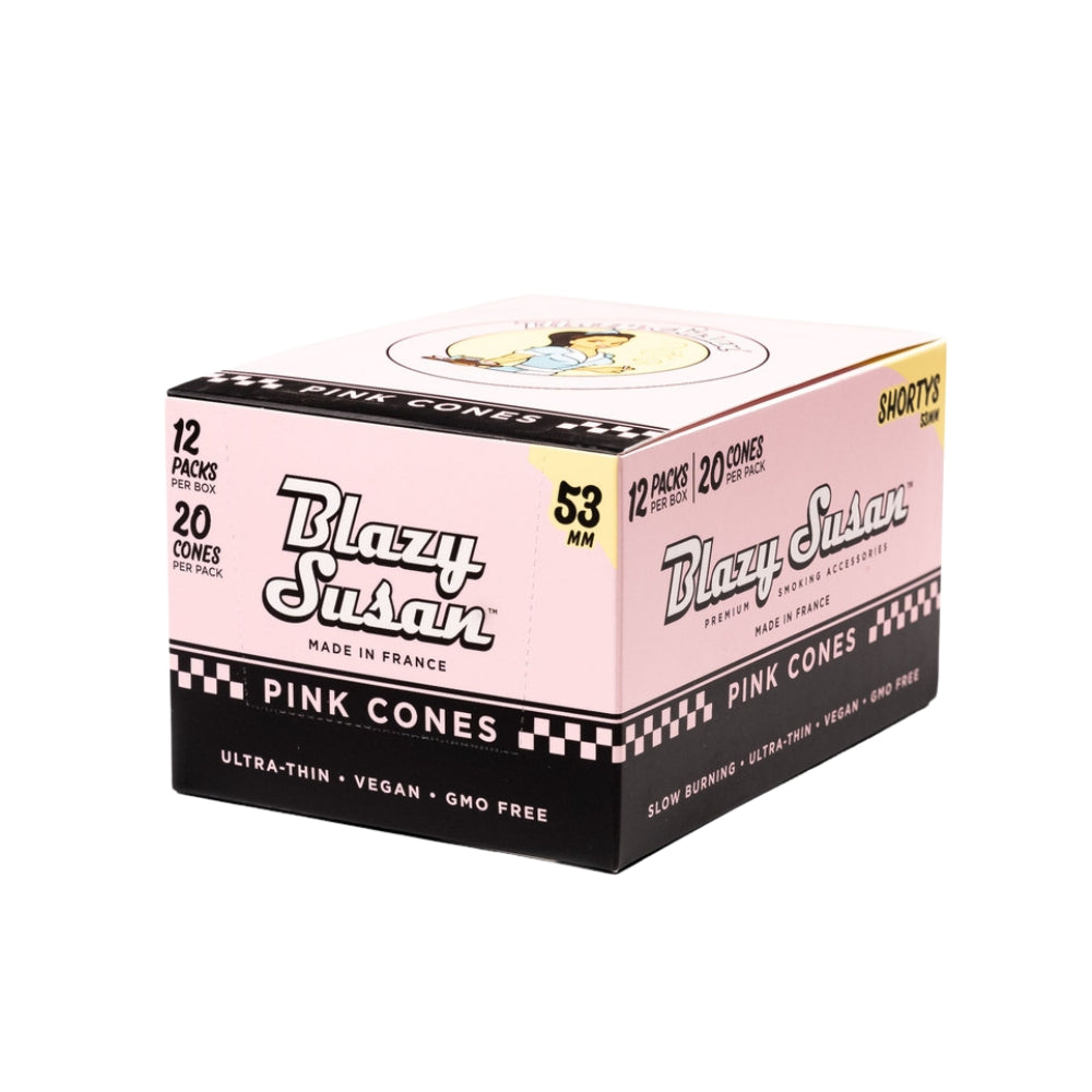 Blazy Susan Pink Cones | 12 Packs Per Box | 20 Cones Per Pack | Shortys 53MM