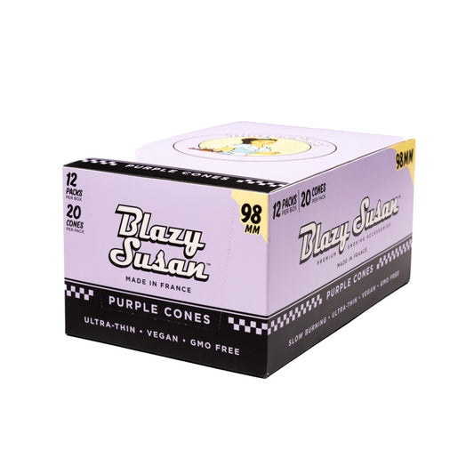 Blazy Susan Purple Cones | 98MM | 12 Packs Per Box | 20 Cones Per Pack