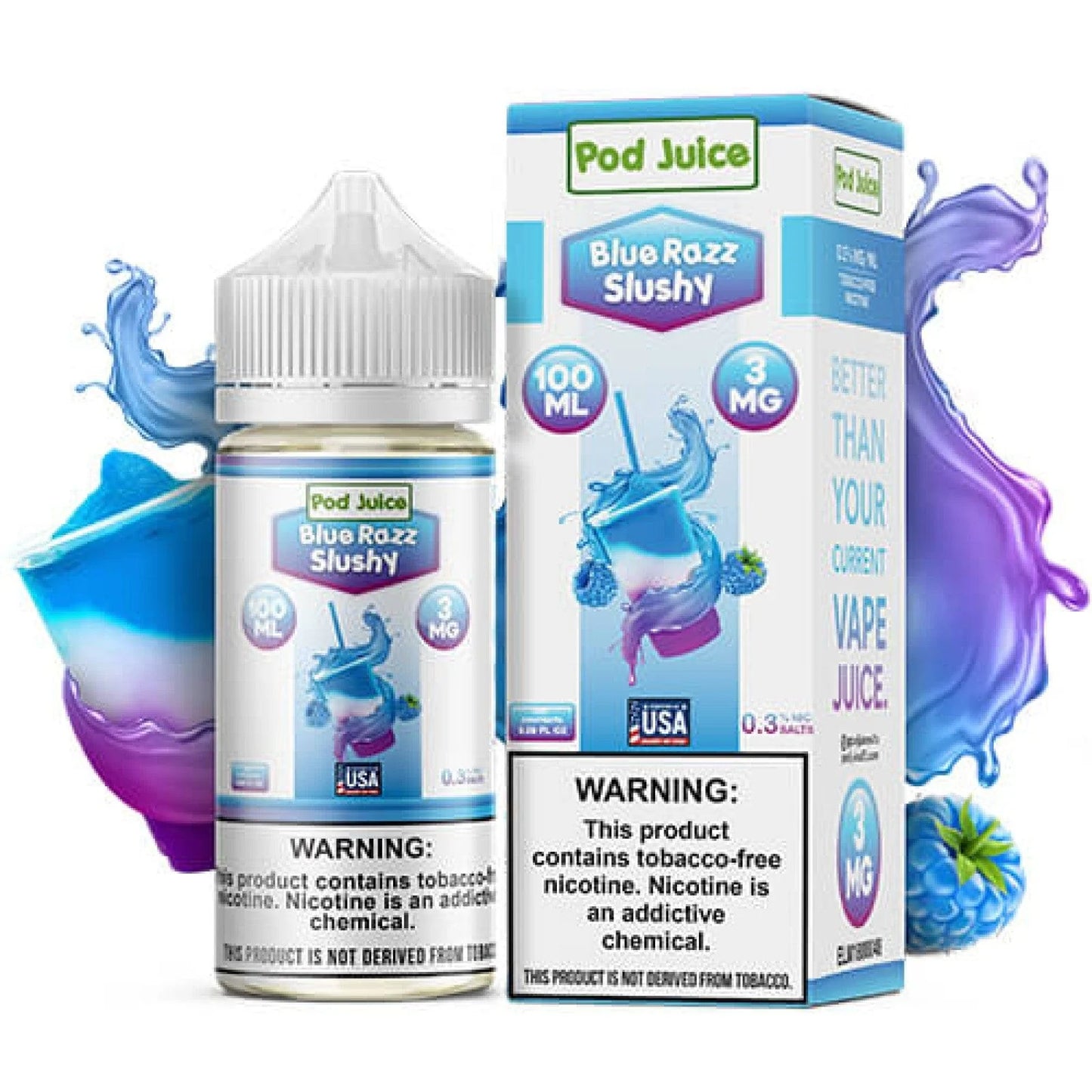 Pod Juice Nicotine E-Juice | 3-6MG | 100ML | Multiple Flavor Option
