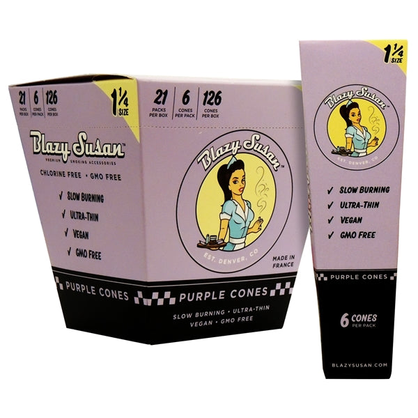 Blazy Susan Purple 1 1/4 Cones | 126 Cones | 21 Packs/ Box | 6 Cones/ Pack