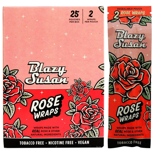 Blazy Susan Rose Wraps | 25 Pouches Per Box | 2 Wraps Per Pouch