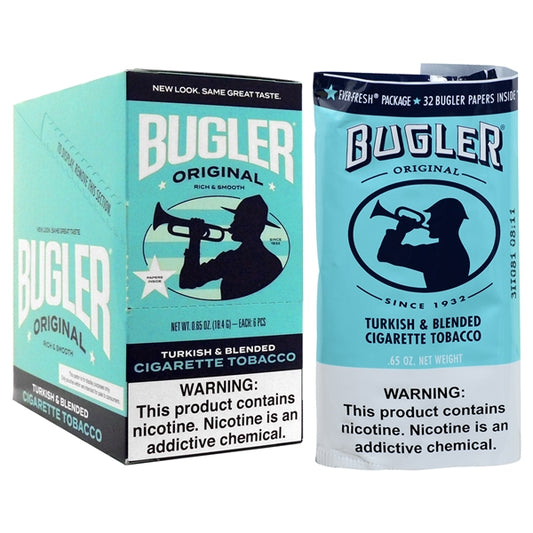 Bugler Cigarette Tobacco | .65oz. x 6 Pouches | Original