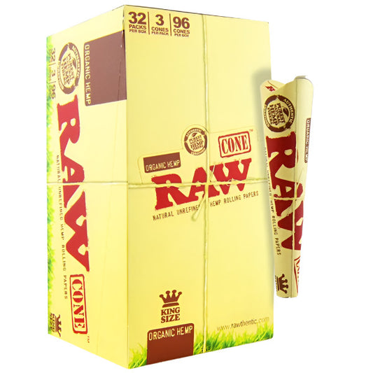 RAW Organic Hemp | 96 Cones | 32 Packs | 3 Cones Per Pack
