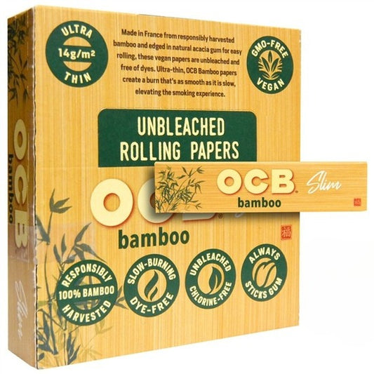 OCB Bamboo Slim Rolling Papers | 24 Booklets