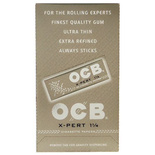 OCB X-Pert Slim Fit Rolling Paper | 1 1/4 Size | 24 Booklet | 50 Papers per Booklet