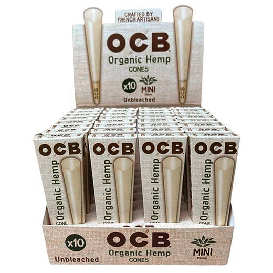 OCB Organic Hemp Cone | Mini Size 70mm | 32 Packs X 10 Cones Per Pack