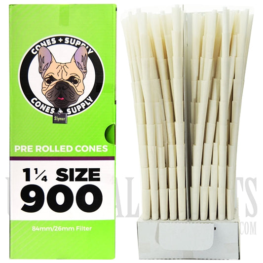 Cones + Supply | 1.25 Size 900 Pre Rolled Cones | 109mm/26mm Filter