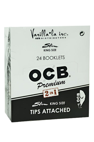 OCB Slim King Rolling Papers + Filters Attached