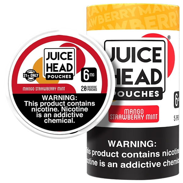 Juicy Head Nicotine Pouches | 5ct | 6mg-12mg | Mango Strawberry Mint