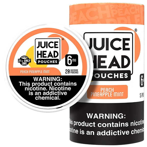 Juicy Head Nicotine Pouches | 5ct | 6mg-12mg | Peach Pineapple Mint