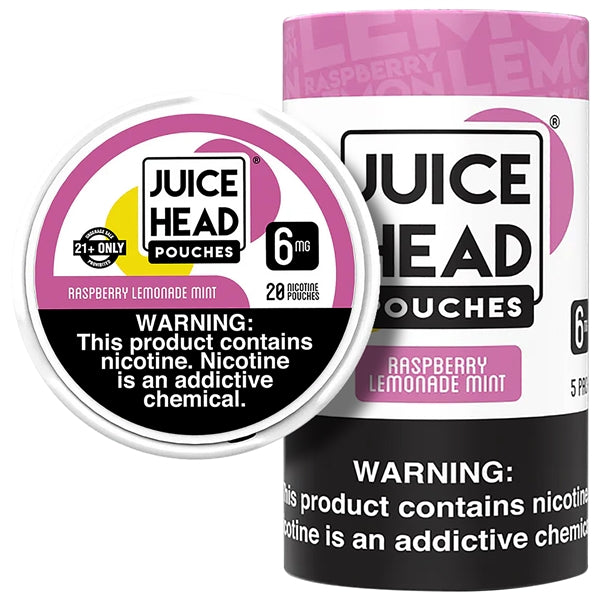 Juicy Head Nicotine Pouches | 5ct | 6mg-12mg | Raspberry Lemonade Mint