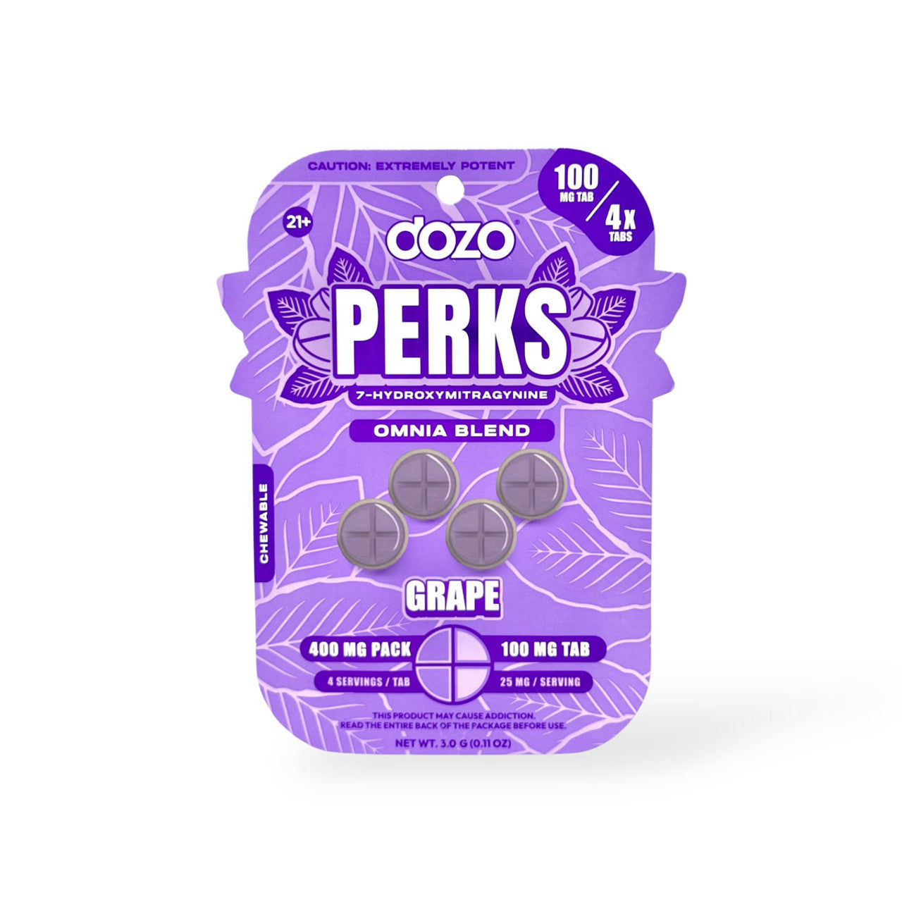 DozoPerks_7Hydroxymitragynine_400MG_100MGPerTablet_Grape