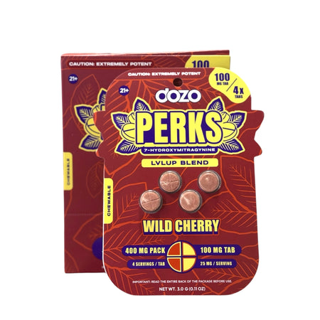 DozoPerks_7Hydroxymitragynine_400MG_100MGPerTablet_WildCherry