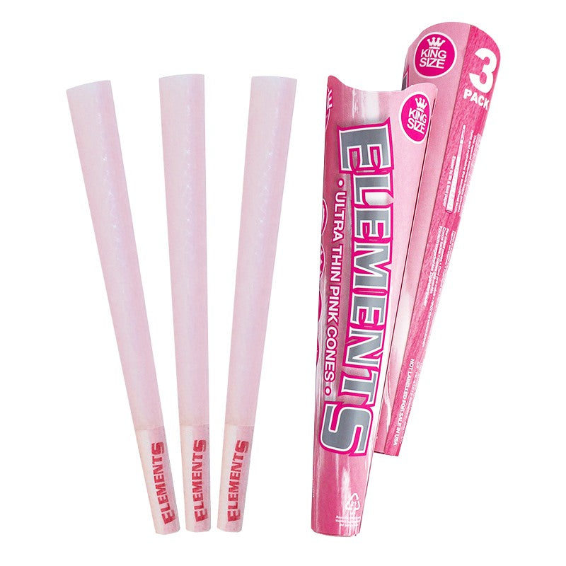 Elements_UltraThinPinkCones_KingSize_3ConesPerPack