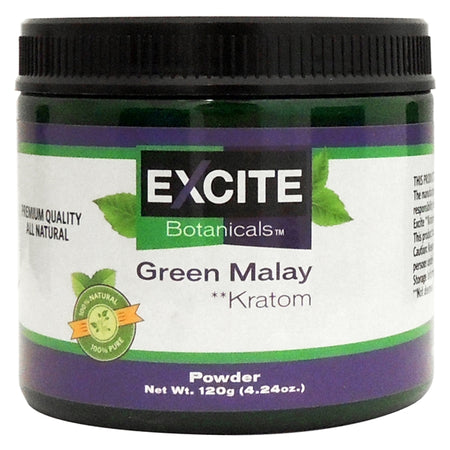 ExciteBotanicalsKratom_120GPowder_GreenMalay