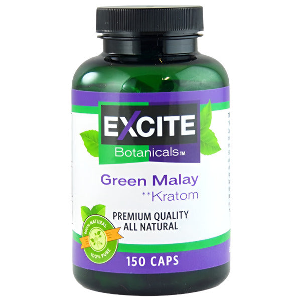 ExciteBotanicalsKratom_150Caps_GreenMalay