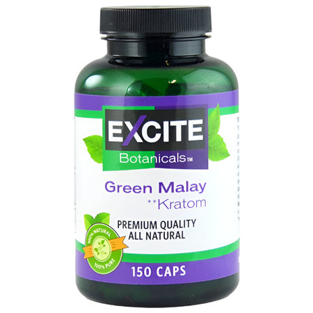 ExciteBotanicalsKratom_150Caps_GreenMalay
