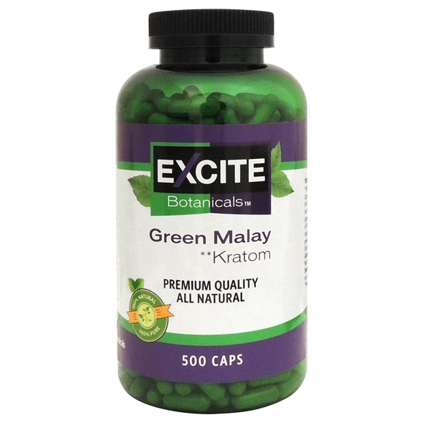 ExciteBotanicalsKratom_500Caps_GreenMalay