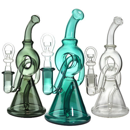 8.5" Water Pipe + Stemless + Donut Recycler + Bent Neck + Color