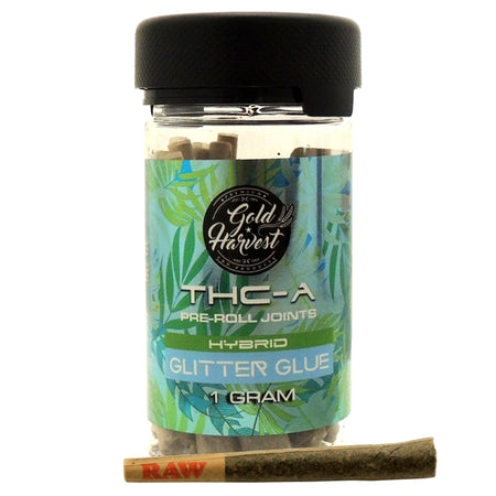 GoldHarvest_1GPrerolls_THCAJoints_GlitterGlue