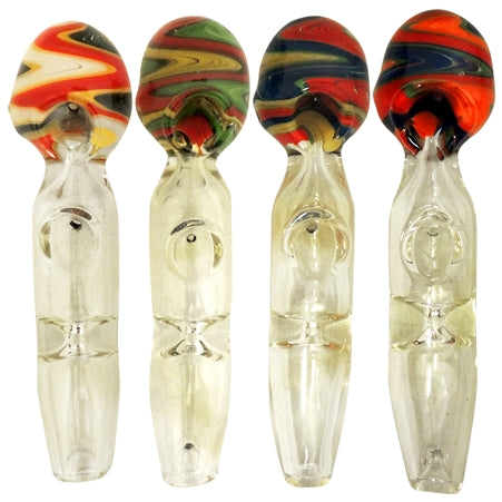 6" Swirl Double Bowl Hand Pipe | Colors come Assorted