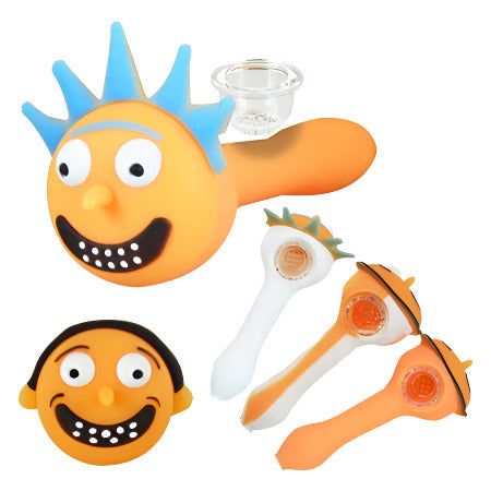 4.5" Silicone Hand Pipe + Famous Characters + Glass Bowl + Detachable Faces + Color
