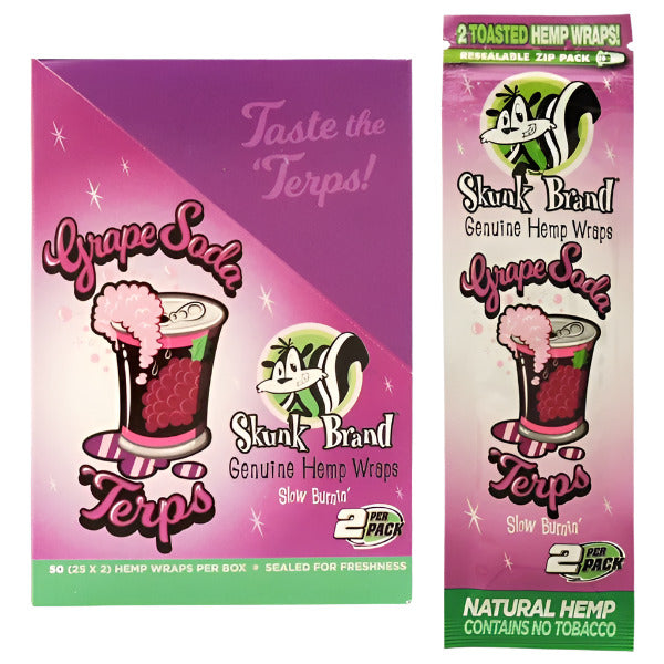 Skunk Brand Hemp Wraps | 25 Pouches | 2 Hemp Wraps | 50 Hemp Wraps Per Box | 4 Flavor Choices