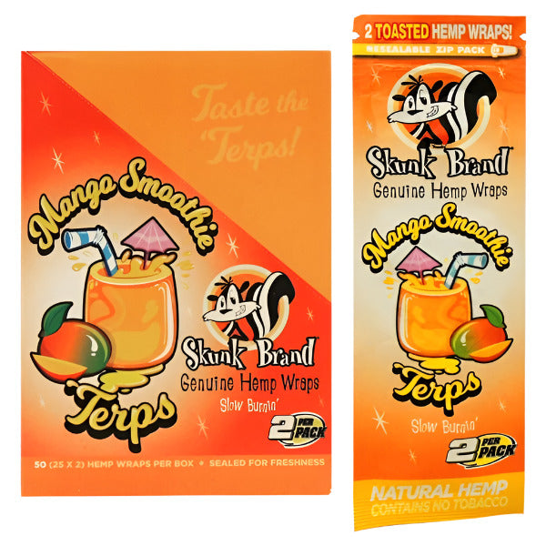 Skunk Brand Hemp Wraps | 25 Pouches | 2 Hemp Wraps | 50 Hemp Wraps Per Box | 4 Flavor Choices