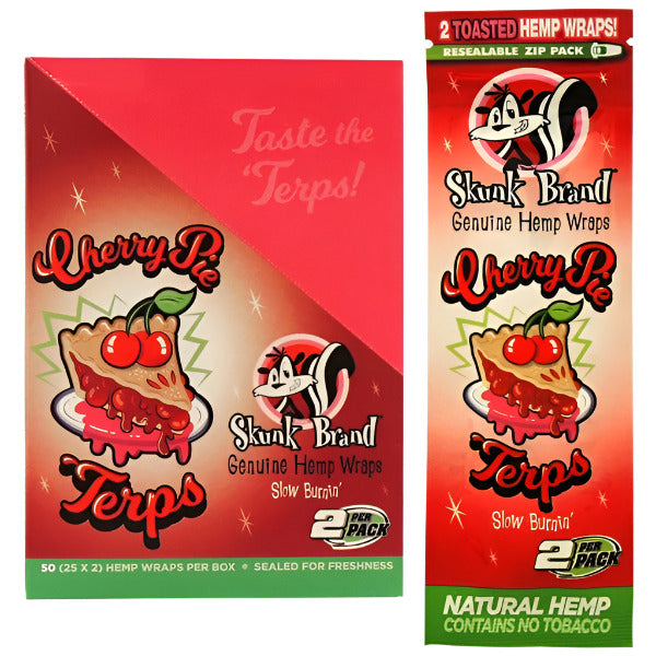 Skunk Brand Hemp Wraps | 25 Pouches | 2 Hemp Wraps | 50 Hemp Wraps Per Box | 4 Flavor Choices