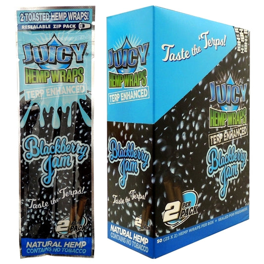 Juicy Hemp Wraps | Terp Enhanced | 25 Pouches | 2 Wraps