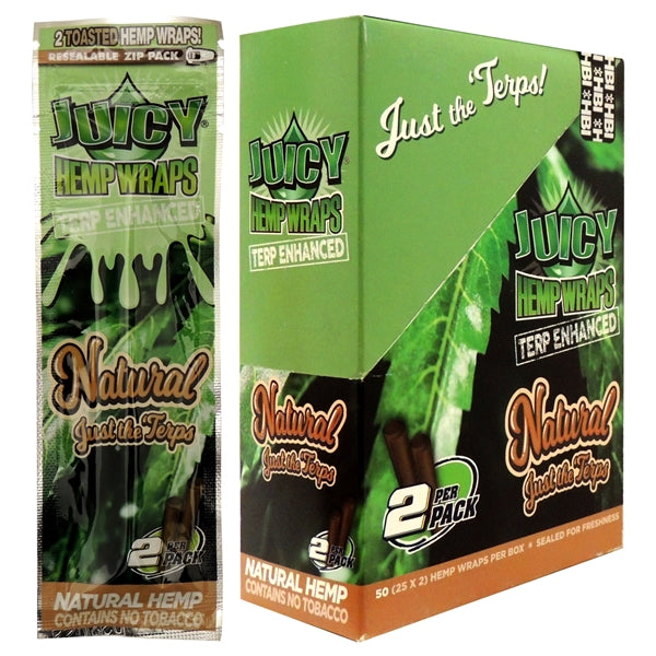Juicy Hemp Wraps | Terp Enhanced | 25 Pouches | 2 Wraps