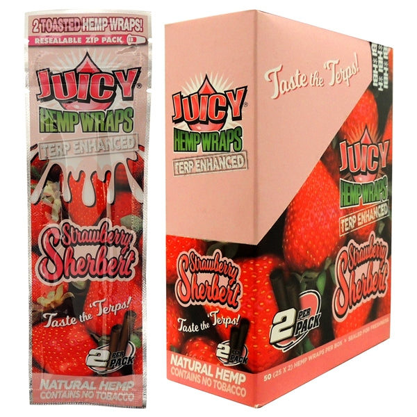 Juicy Hemp Wraps | Terp Enhanced | 25 Pouches | 2 Wraps