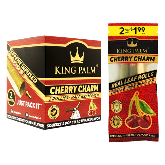 King Palms | Half Gram Each | 2 Rollies | 20 Pack | Cherry Charm