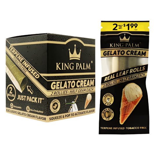 King Palms | Half Gram Each | 2 Rollies | 20 Pack | Gelato Cream