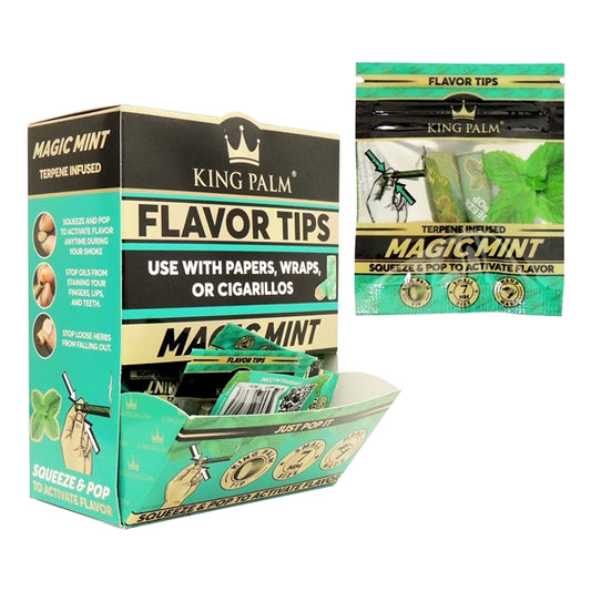 King Palm | Magic Mint Terp Filter Tips | 50 Pouches | 2 Per Pouch | 7mm
