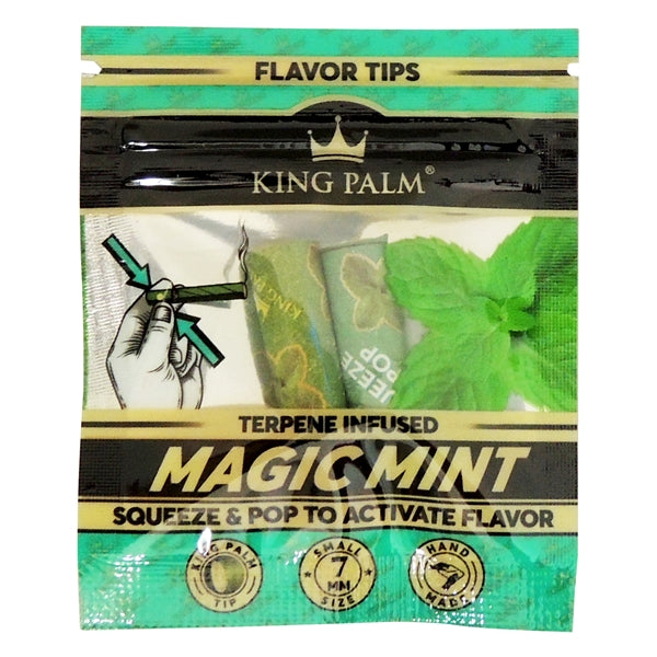 King Palm | Magic Mint Terp Filter Tips | 50 Pouches | 2 Per Pouch | 7mm