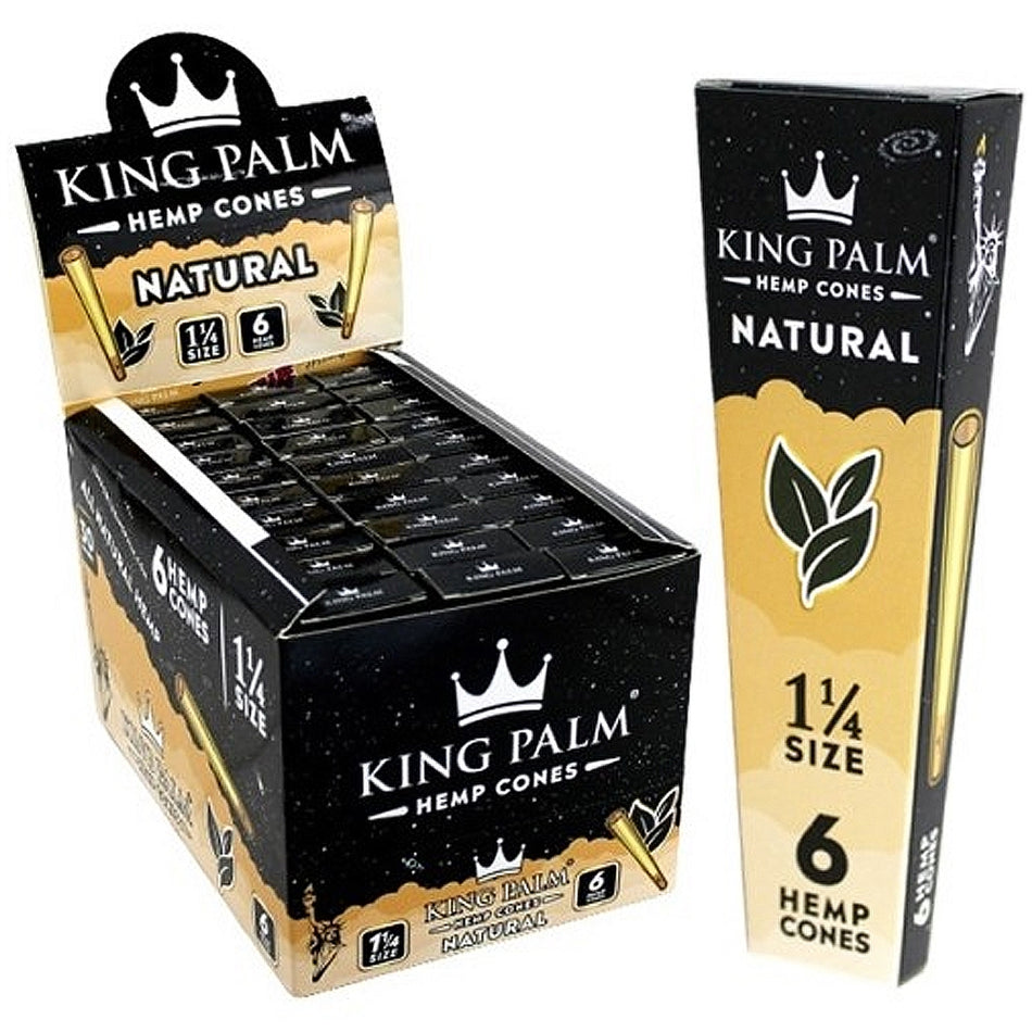 King Palm Hemp Cones | 1 1/4 | 30 Packs | 6 Cones Per Pack