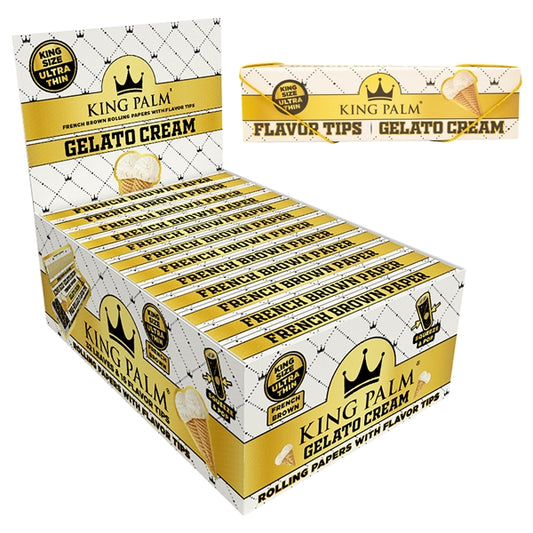 King Palm French Brown | King Size | 32 Leaves | 16 Flavor Tips | Gelato Cream