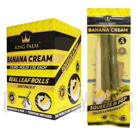 King Palm | 1.5G Each | 2 Slim Rolls | 20 Pack | Banana Cream
