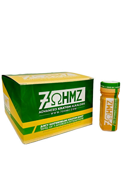 7OHMZ 7-Hydroxymitragynine Kratom Shot - 20mg | 20 ct Display Box | Juicy Watermelon