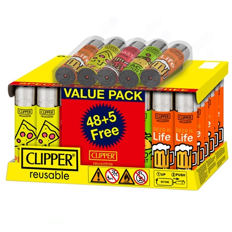 Clipper Lighters | Large | 48+5 Free | Psycho Animals