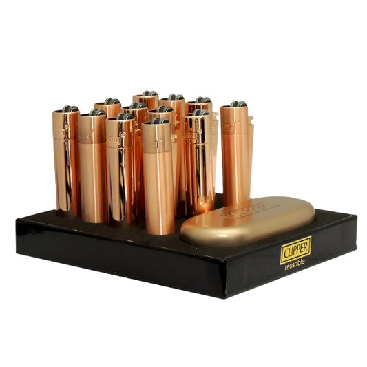 Clipper Lighters Display 12ct | Rose Gold