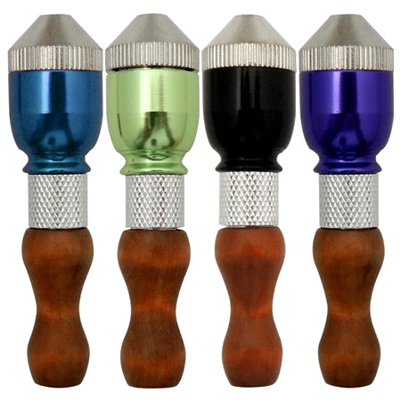 3" Bullet Bowl Metal Hand Pipe | Wooden Tip | Colors Come Assorted