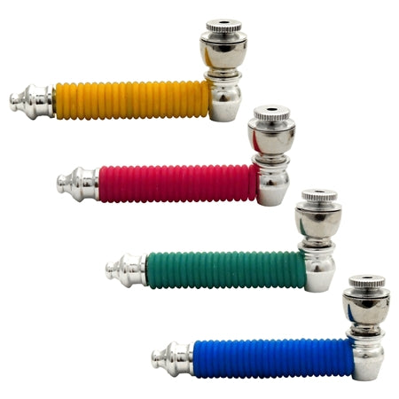 3.5" Metal Hand Pipe | Plastic Grip | Colors Come Assorted