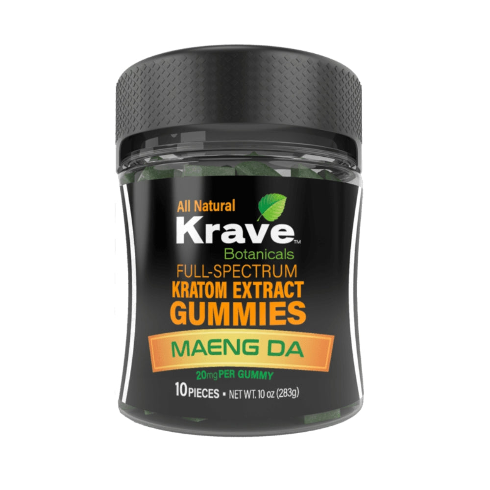 Krave Full-Spectrum Kratom Extract Gummies | 10 Pieces Per Jar | 20MG Per Gummy