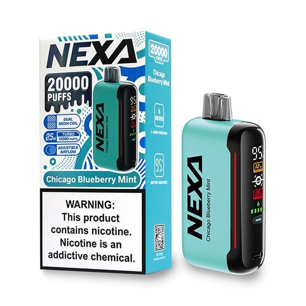 Nexa_20KPuffs_5Pack_ChicagoBlueberryMint