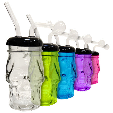 5.5" Skull Oil Burner Glass Water Pipe