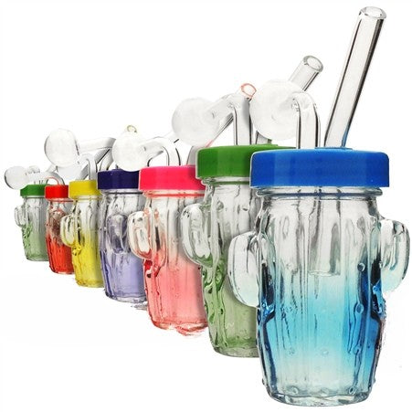 5.5" Cactus Oil Burner Glass Water Pipe | Colors Come Assorted