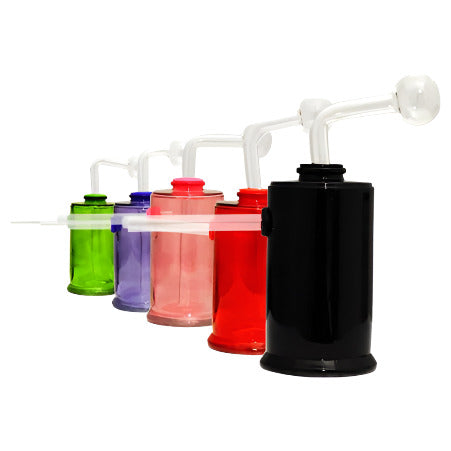 6" Jar Oil Burner Glass Water Pipe | Colors Come Assorted