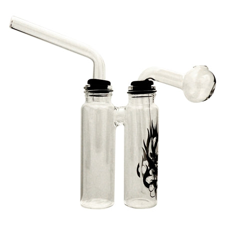 Double Oil Burner Water Pipe | Decal Skull Sticker | 4"